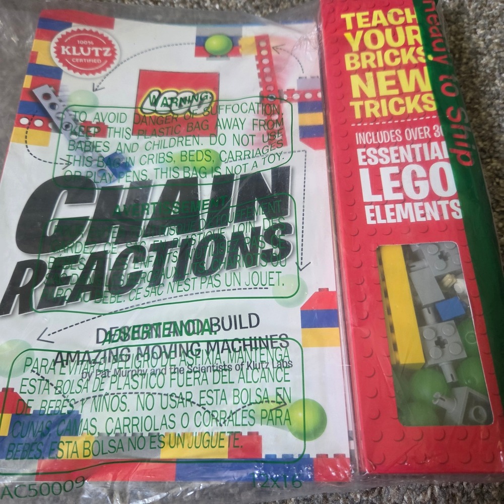 Klutz LEGO Chain Reactions Craft Kit Build Moving Machines‎ 33 LEGO Elements NEW